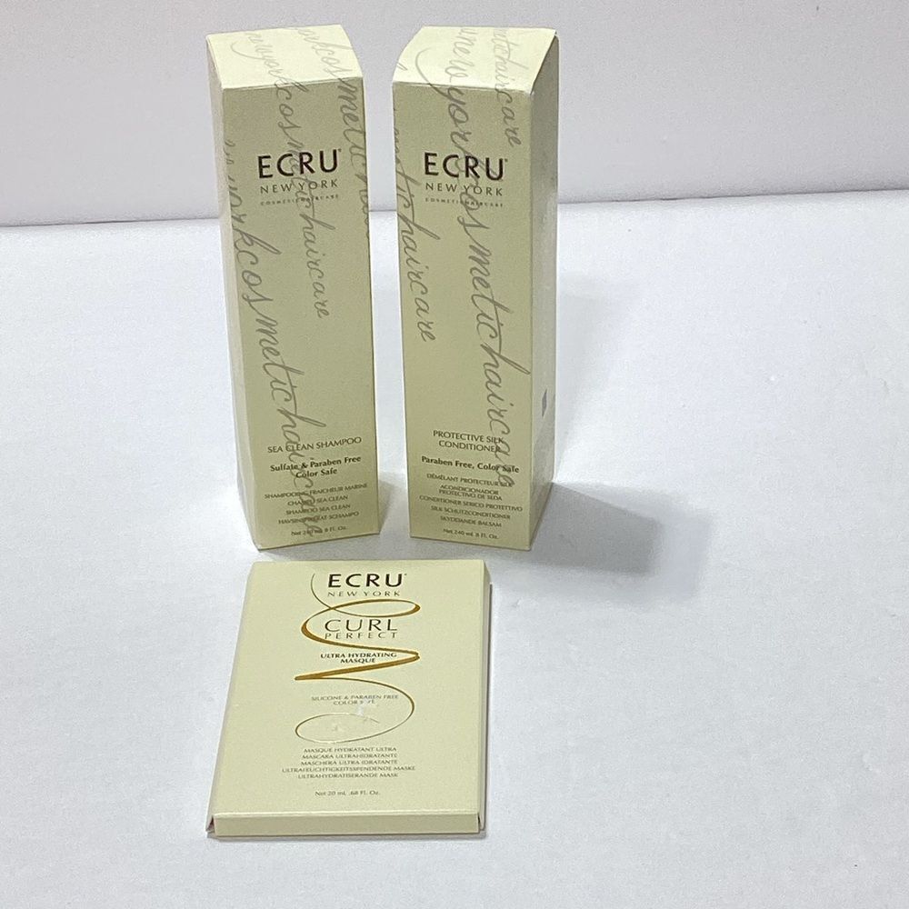 ECRU Hair Care Lot Sea Clean Shampoo Protective Silk Conditioner Curl Masque